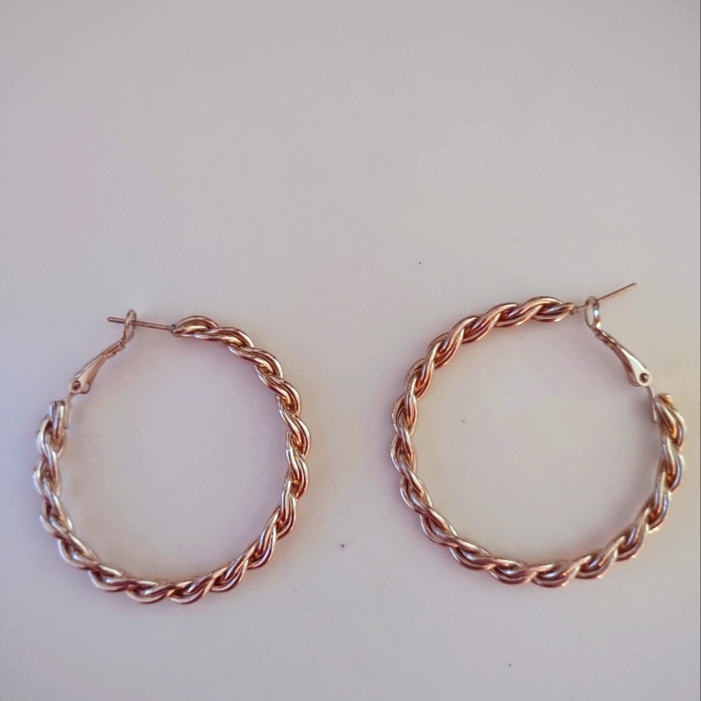 Elegant Twisted Hoop Earrings in Gold